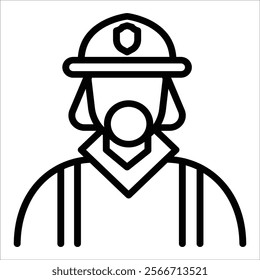 Firefighter Icon Element For Design