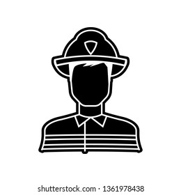 firefighter icon. Element of Proffecions for mobile concept and web apps icon. Glyph, flat icon for website design and development, app development