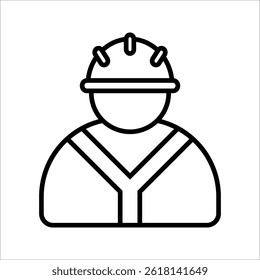 Firefighter icon. Emergency rescue sign. Fire protection and safety symbol. Firefighter with helmet. Illustration of disaster response and courage.