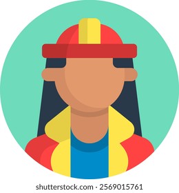 Firefighter Icon Fill Vector Illustration