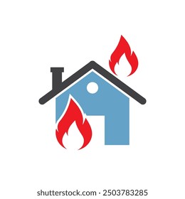 Firefighter icon flat design template