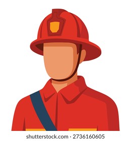 Firefighter icon flat illustration for web representing emergency rescue safety protection service uniform and public safety awareness themes