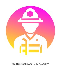  firefighter icon, firefighter flat style icon, line art icon, gradient icon, high resolution for company logo and web design
