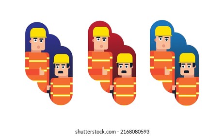 firefighter icon flat vector illustration