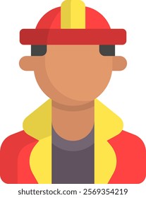 Firefighter Icon Flat Vector Illustration