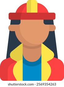 Firefighter Icon Flat Vector Illustration