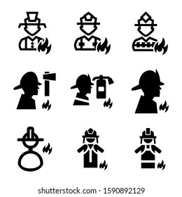 firefighter icon isolated sign symbol vector illustration - Collection of high quality black style vector icons
