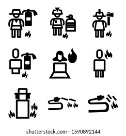 firefighter icon isolated sign symbol vector illustration - Collection of high quality black style vector icons
