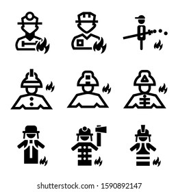 firefighter icon isolated sign symbol vector illustration - Collection of high quality black style vector icons
