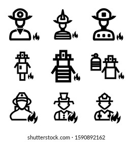 firefighter icon isolated sign symbol vector illustration - Collection of high quality black style vector icons
