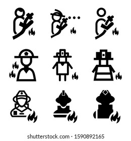 firefighter icon isolated sign symbol vector illustration - Collection of high quality black style vector icons
