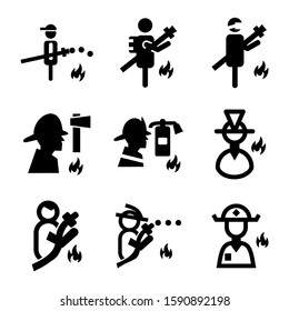 firefighter icon isolated sign symbol vector illustration - Collection of high quality black style vector icons
