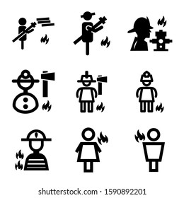 firefighter icon isolated sign symbol vector illustration - Collection of high quality black style vector icons
