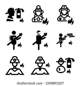 firefighter icon isolated sign symbol vector illustration - Collection of high quality black style vector icons
