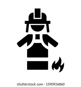 firefighter icon isolated sign symbol vector illustration - high quality black style vector icons
