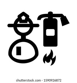 firefighter icon isolated sign symbol vector illustration - high quality black style vector icons
