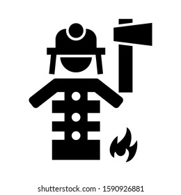 firefighter icon isolated sign symbol vector illustration - high quality black style vector icons
