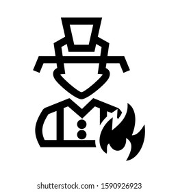 firefighter icon isolated sign symbol vector illustration - high quality black style vector icons

