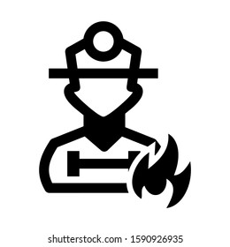 firefighter icon isolated sign symbol vector illustration - high quality black style vector icons

