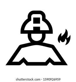firefighter icon isolated sign symbol vector illustration - high quality black style vector icons
