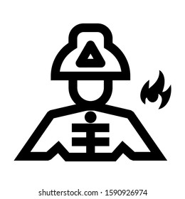 firefighter icon isolated sign symbol vector illustration - high quality black style vector icons
