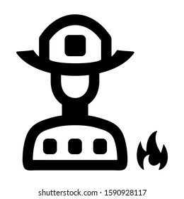 firefighter icon isolated sign symbol vector illustration - high quality black style vector icons
