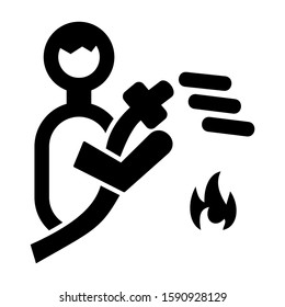 firefighter icon isolated sign symbol vector illustration - high quality black style vector icons
