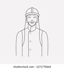 Firefighter icon line element. Vector illustration of firefighter icon line isolated on clean background for your web mobile app logo design.