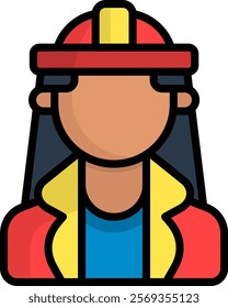 Firefighter Icon Lineal Color Vector Illustration