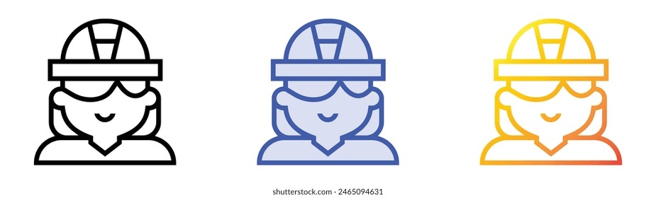 firefighter icon. Linear, Blue Fill and Gradient Style Design Isolated On White Background