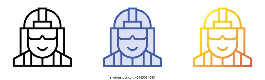 firefighter icon. Linear, Blue Fill and Gradient Style Design Isolated On White Background