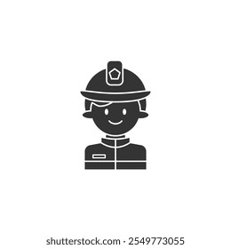 Firefighter icon on white background. Silhouette icon profession concept.