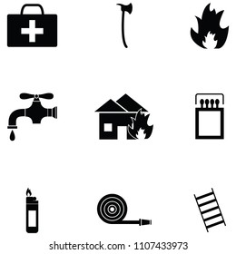 firefighter icon set