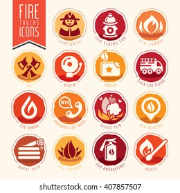 Firefighter icon set