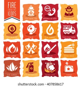 Firefighter icon set