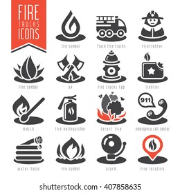 Firefighter icon set