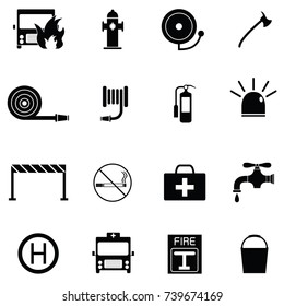 firefighter icon set