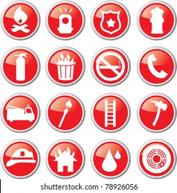 firefighter icon set