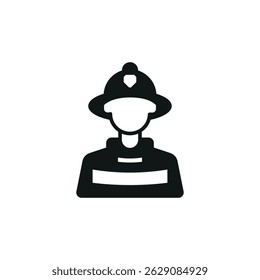 Firefighter icon. Simple firefighter icon for social media, app and web design. Vector illustration.