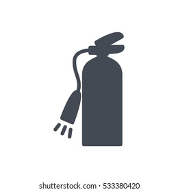 Firefighter icon solid extinguisher silhouette