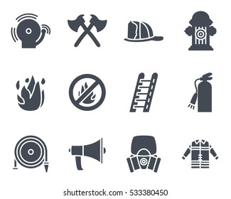 Firefighter icon solid silhouette