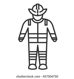 firefighter icon. Thin line design