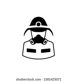 Firefighter icon in trendy flat style isolated on white background. Symbol for your web site design, logo, app, UI. Vector illustration, EPS