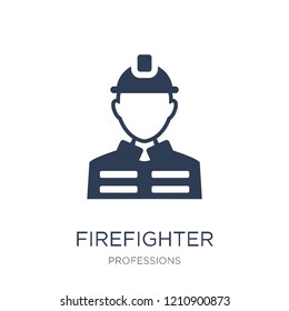 Firefighter icon. Trendy flat vector Firefighter icon on white background from Professions collection, vector illustration can be use for web and mobile, eps10