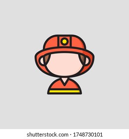 firefighter icon vector graphic for any business