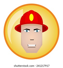 Firefighter icon. Vector illustration