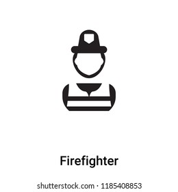 Firefighter icon vector isolated on white background, logo concept of Firefighter sign on transparent background, filled black symbol