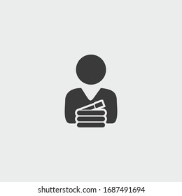 firefighter icon. firefighter vector on gray background