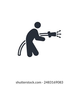 firefighter icon. vector.Editable stroke.linear style sign for use web design,logo.Symbol illustration.