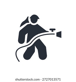 icono de bombero. Vector. Golpe editable. signo de estilo lineal para uso Diseño web, logotipo. Ilustración de símbolo.